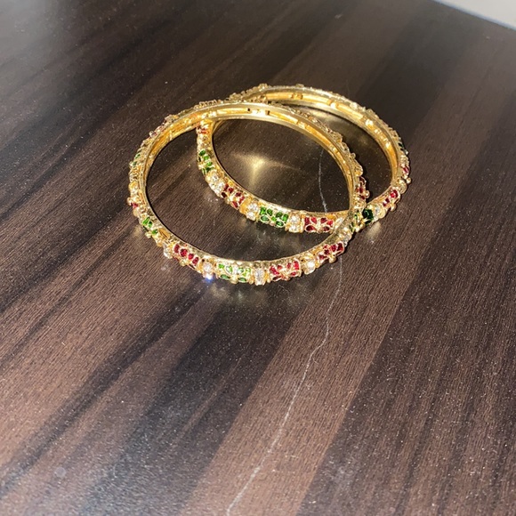 Brand new Gold plated Meenakari bangles set of 2 - Picture 2 of 5